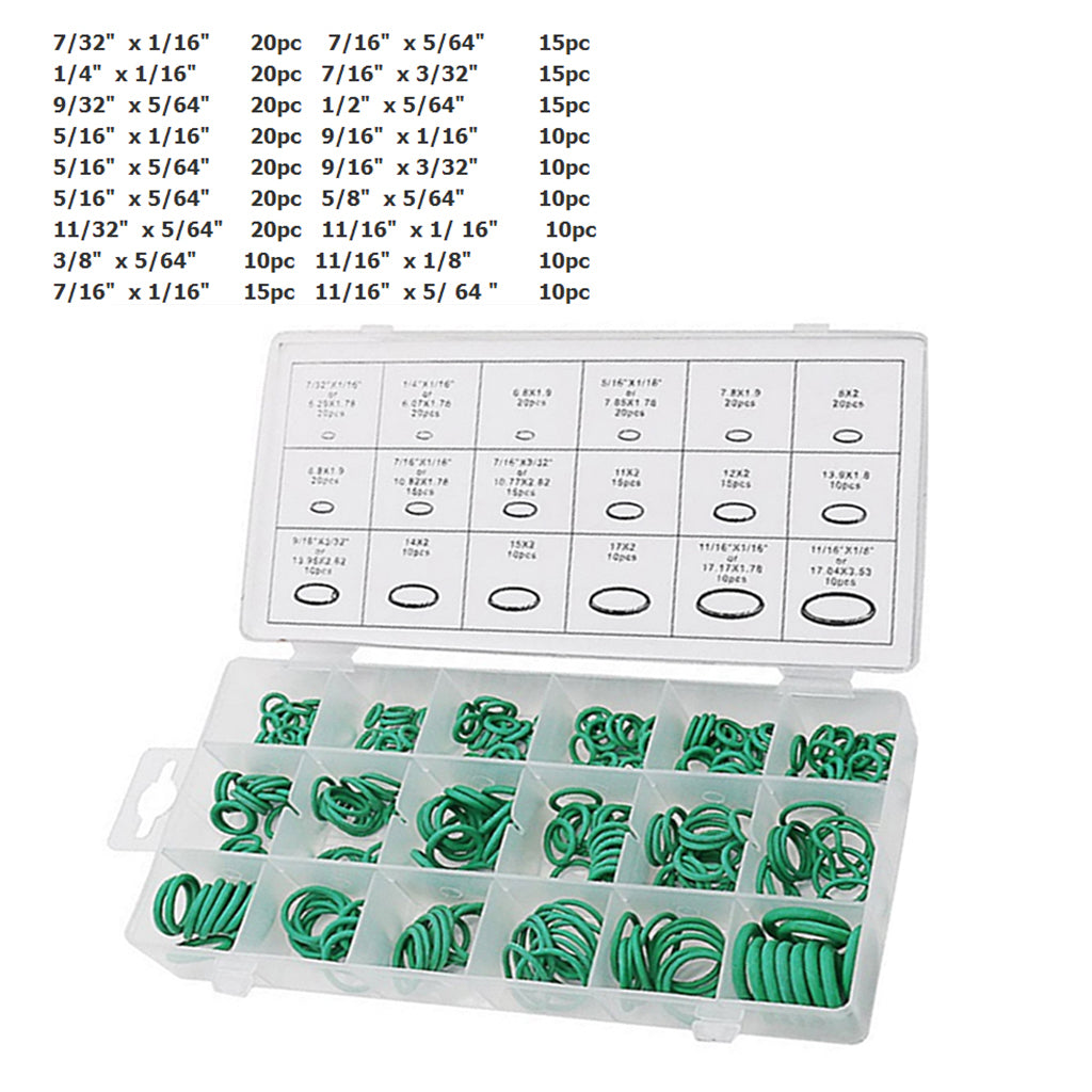 HNBR A/C System Air Conditioning O-Ring Seals Set Tool Green 270 pieces