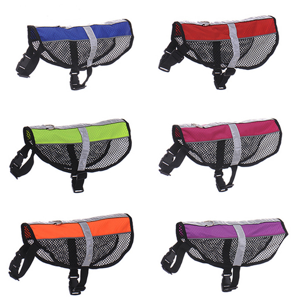 Reflective Mesh Dog Chest Harness Strap Training Walk Collar Vest Purple L