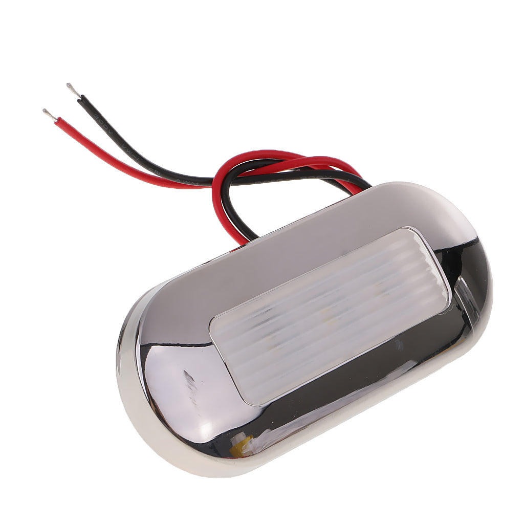 12V Marine/Boat/RV LED Oblong Oval Surface Mount Courtesy Accent Light White