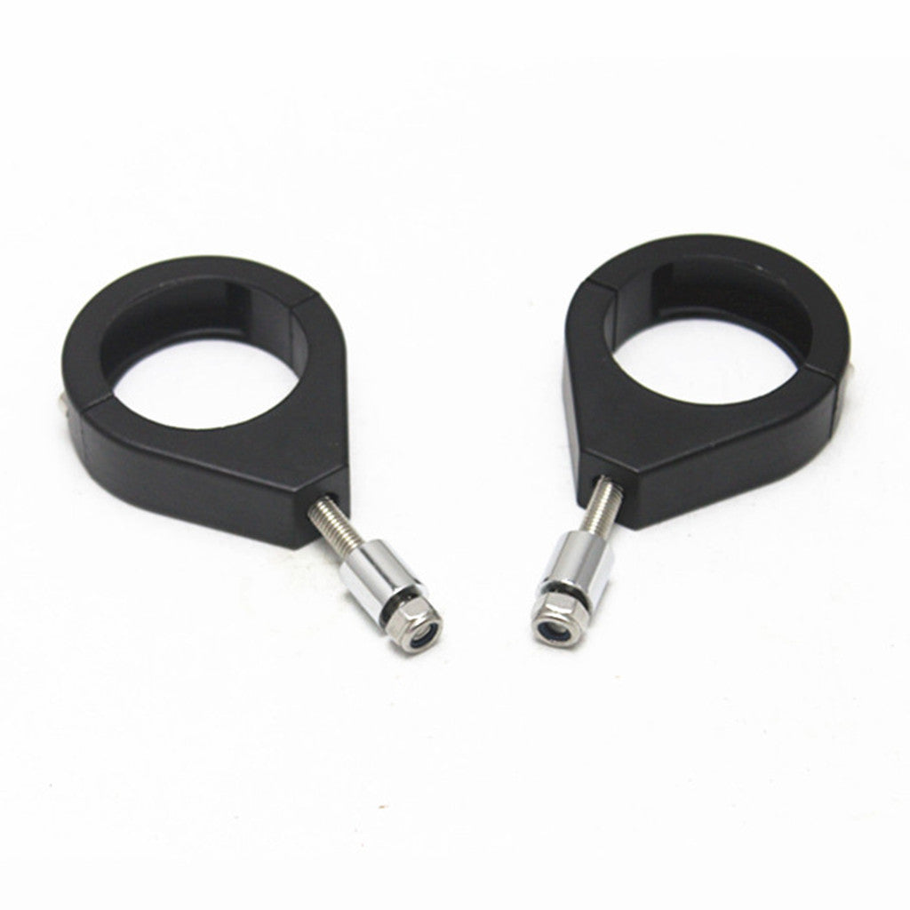 Pair Turn Signal Mount Bracket 41mm Fork Relocation Clamps for Harley Black