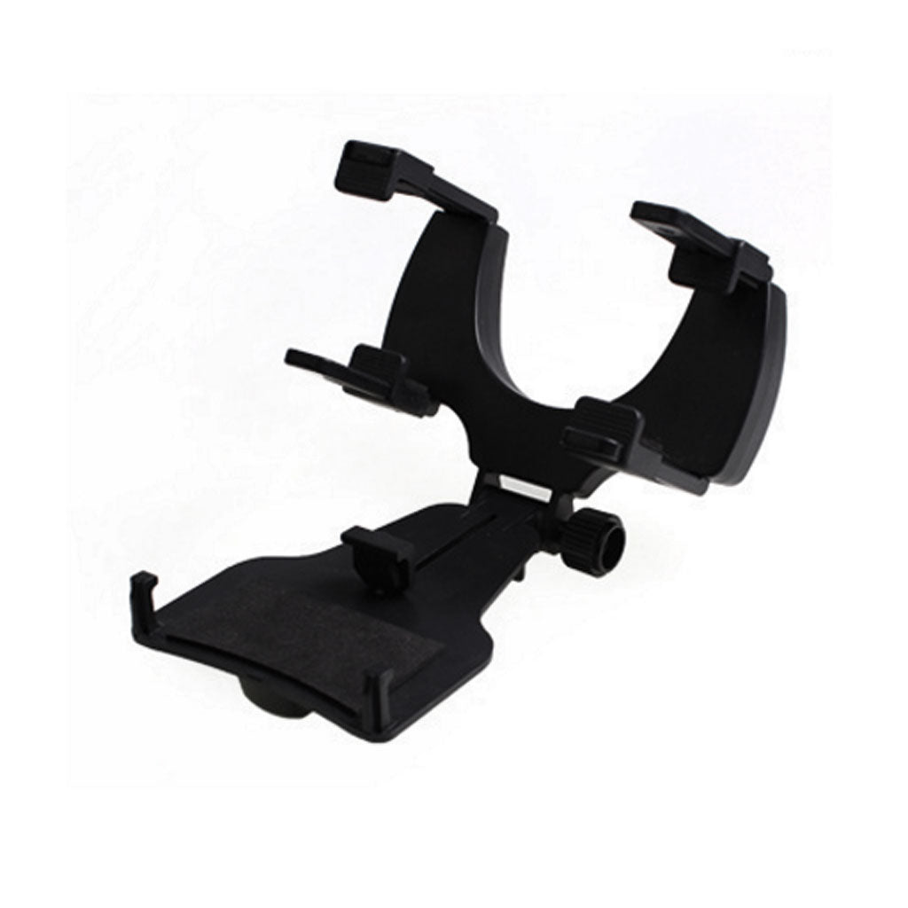 Adjustable Car Rearview Mirror Clip Mount GPS Bracket Phone Holder Black