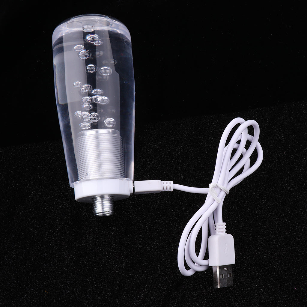 Universal LED 100mm Clear Crystal Bubble Gear Stick Drift Shift Knob Car