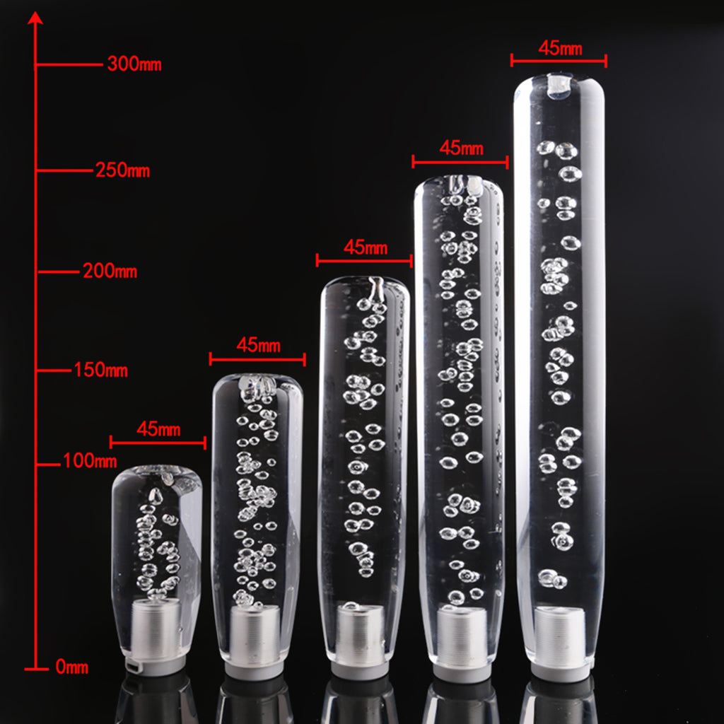 Universal LED 100mm Clear Crystal Bubble Gear Stick Drift Shift Knob Car