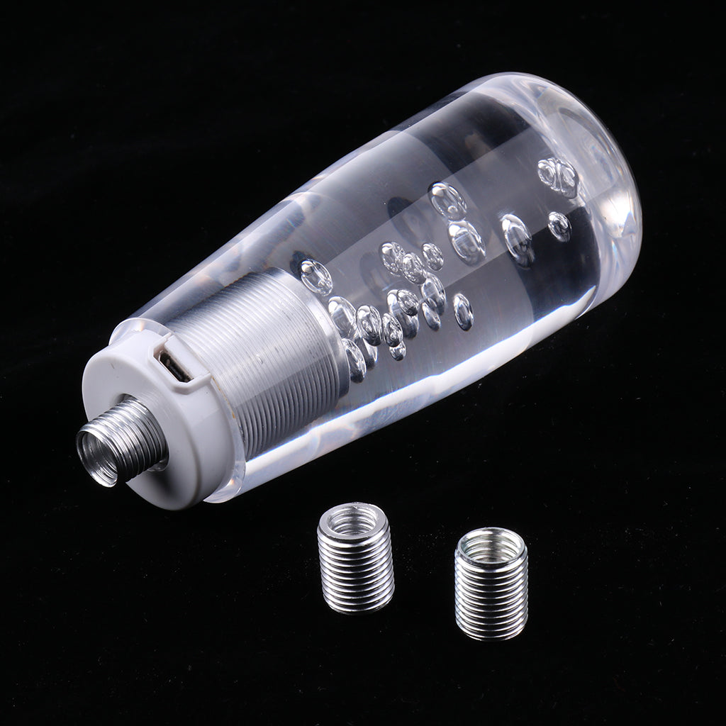 Universal LED 100mm Clear Crystal Bubble Gear Stick Drift Shift Knob Car