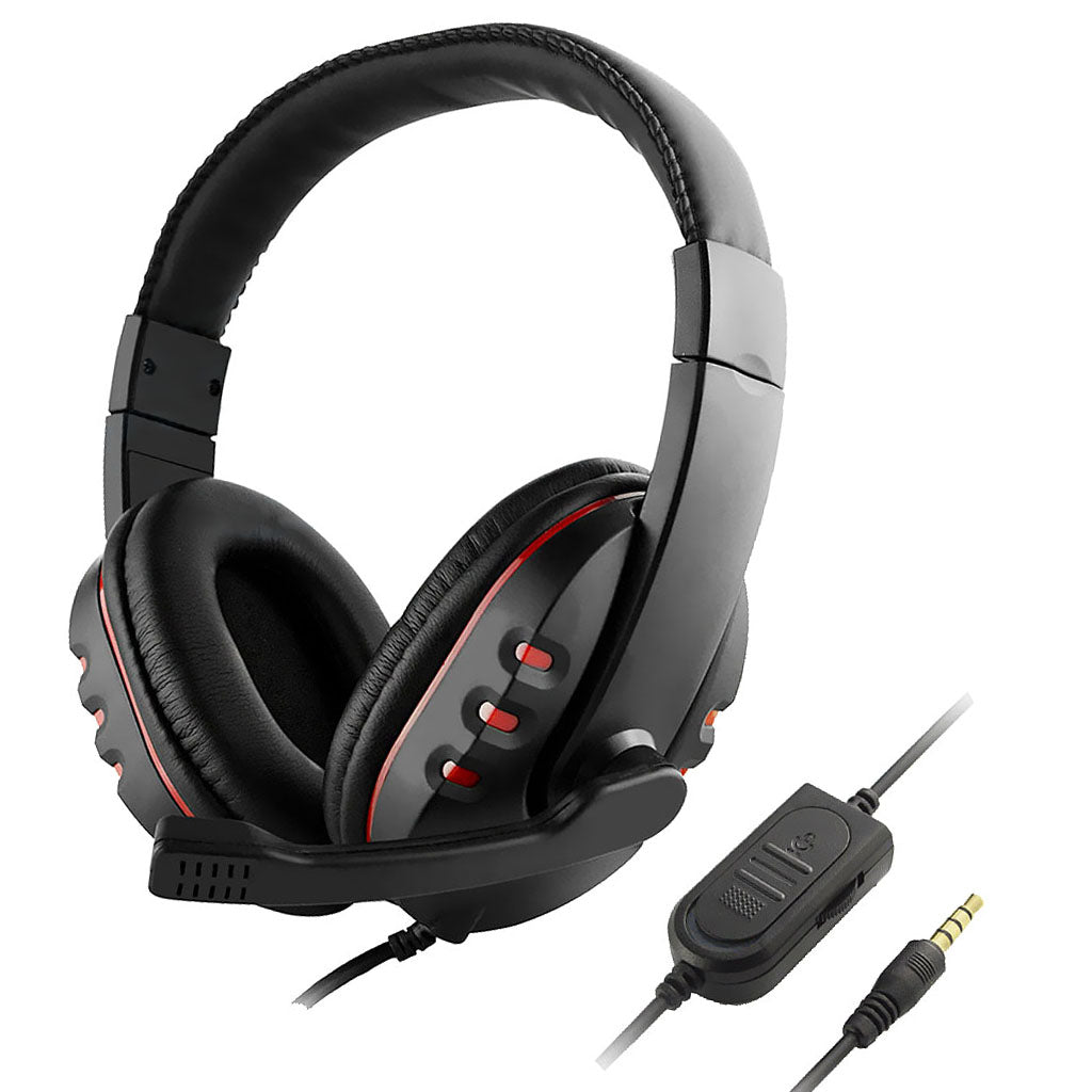 Surround Sound Stereo PC Gaming Headset & Microphone 3.5mm with Mic  red