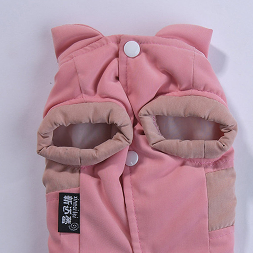 Cute Small Dog Winter Warm Clothes Clothing New Year Outfit Apparels Pink-S