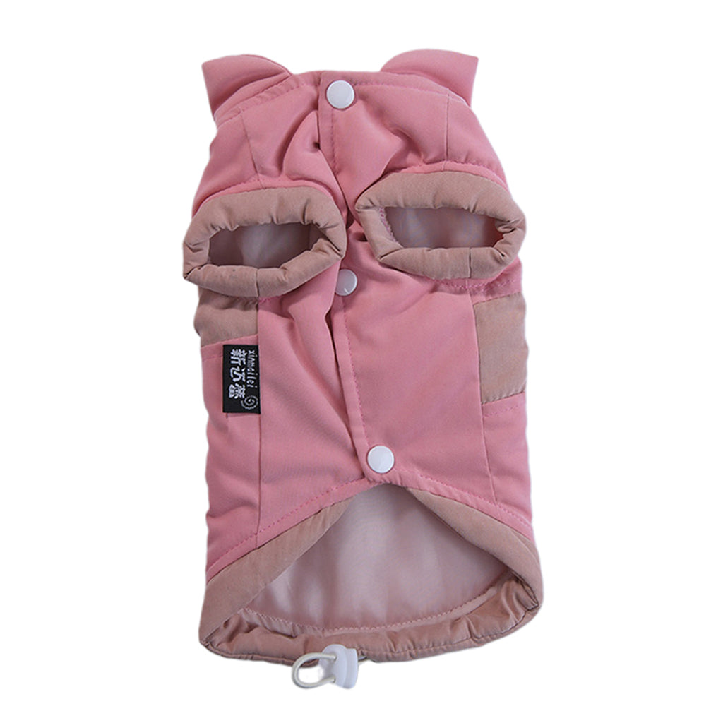 Cute Small Dog Winter Warm Clothes Clothing New Year Outfit Apparels Pink-S