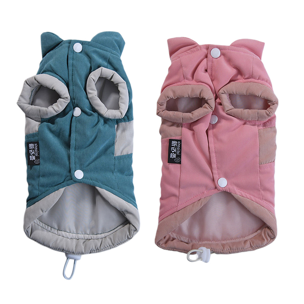 Cute Small Dog Winter Warm Clothes Clothing New Year Outfit Apparels Pink-S