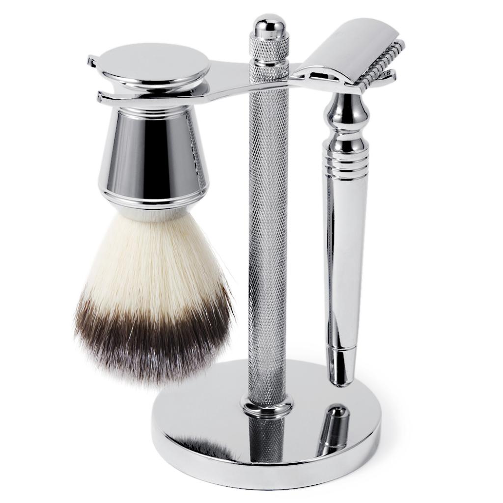 Classic Men's Shaving Set Safety Razor Brush Holder Shave Mug Soap Gift Kit