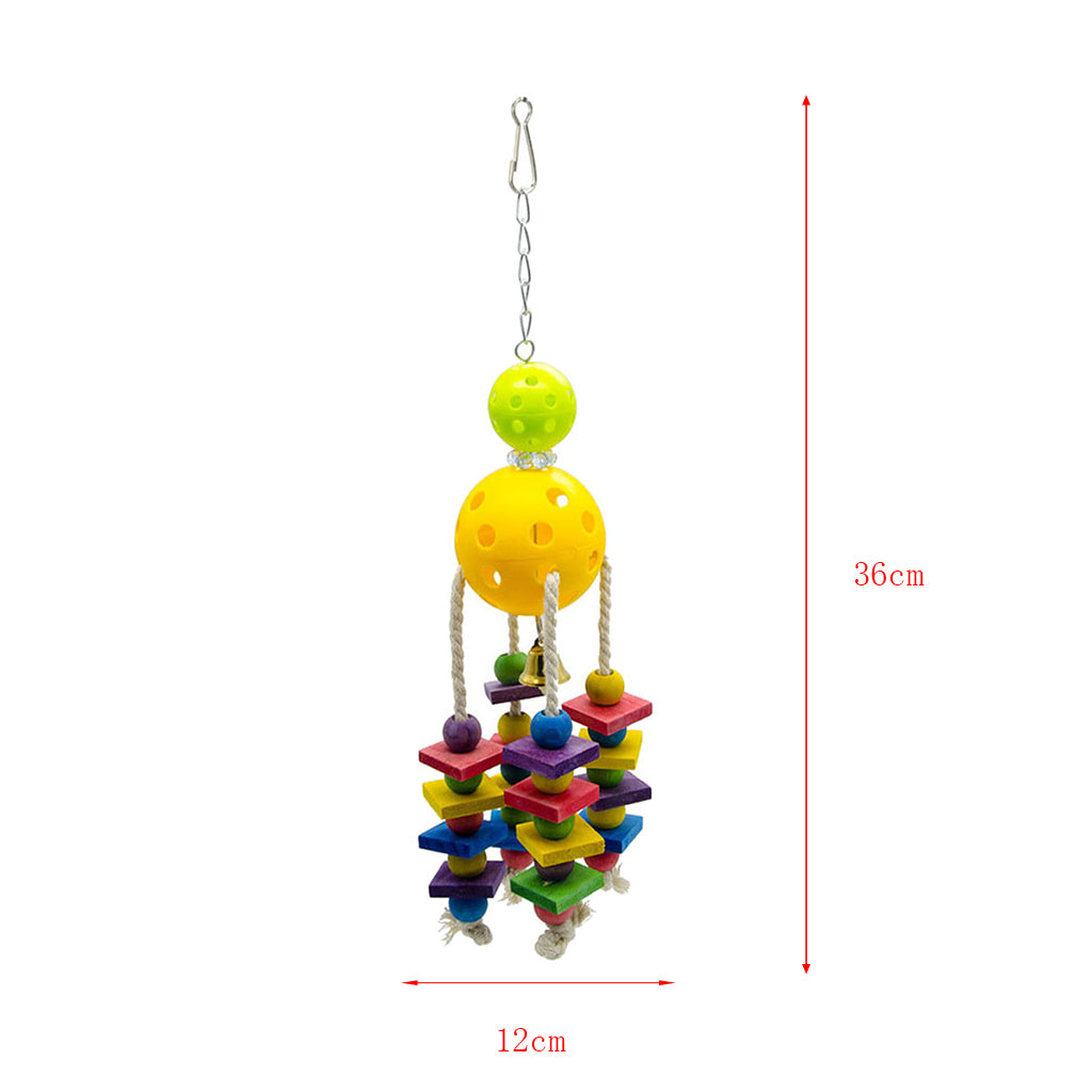 Parrot Hanging Toys Colorful Ball Block Pet Bird Bite Chewing Toy Style 2