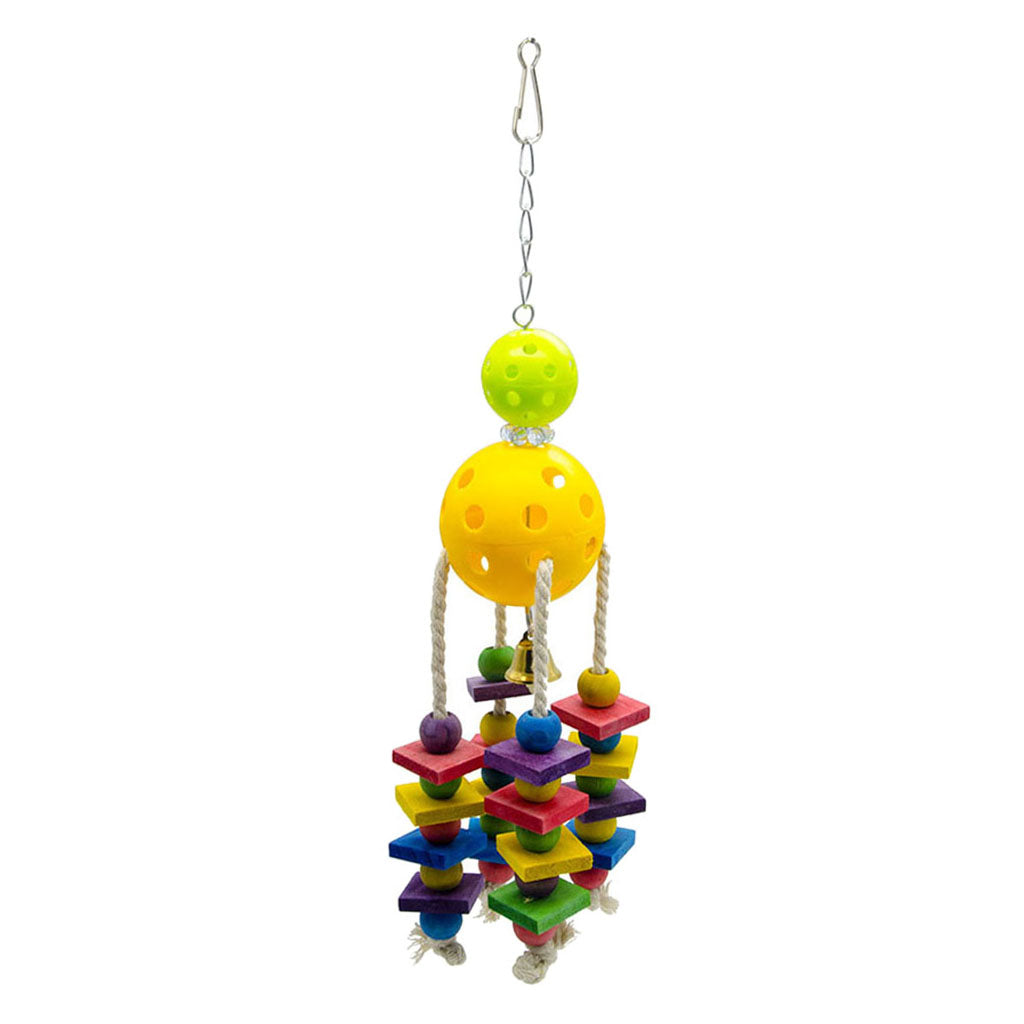 Parrot Hanging Toys Colorful Ball Block Pet Bird Bite Chewing Toy Style 2