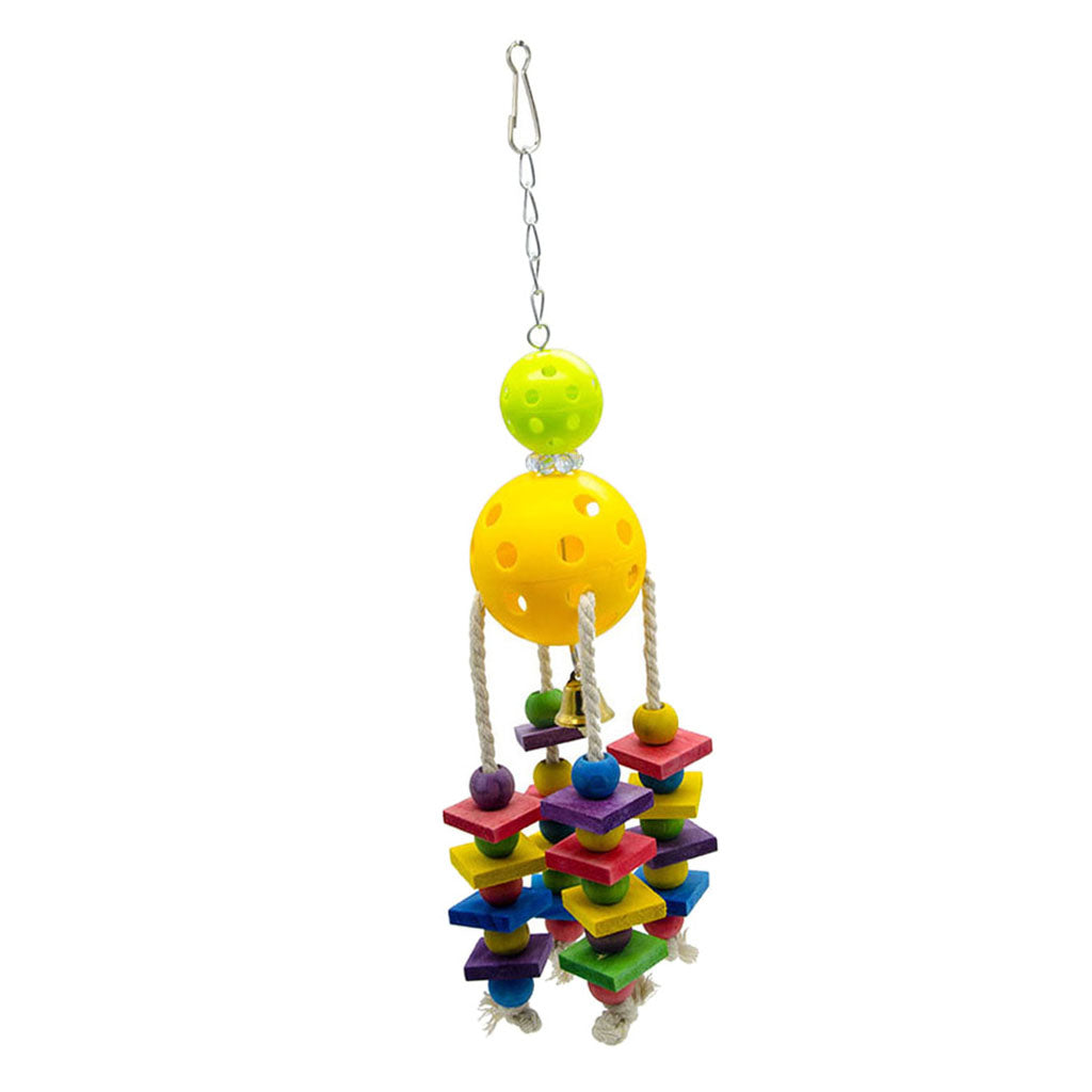 Parrot Hanging Toys Colorful Ball Block Pet Bird Bite Chewing Toy Style 2