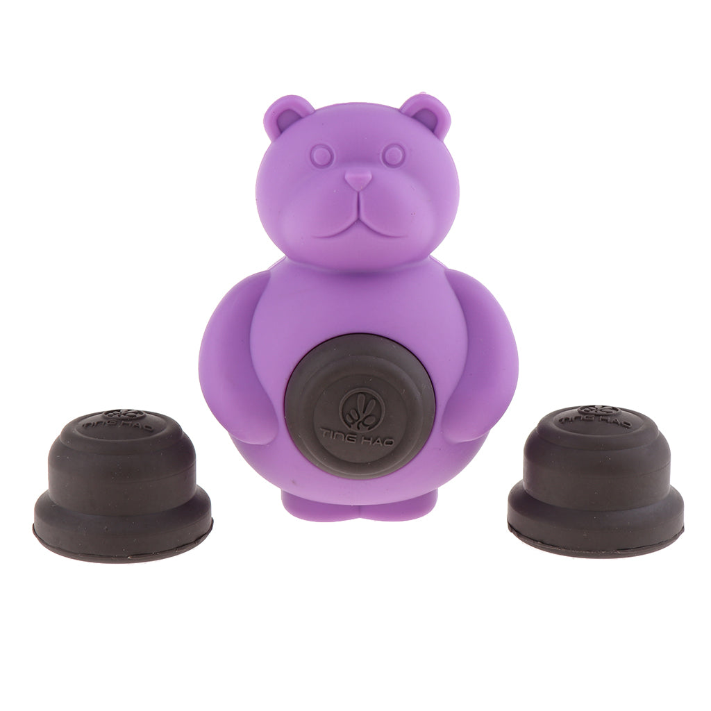 1 Pc Pet Dogs Puppies Chewing Little Bear Toy with Silicone Biscuits Purple