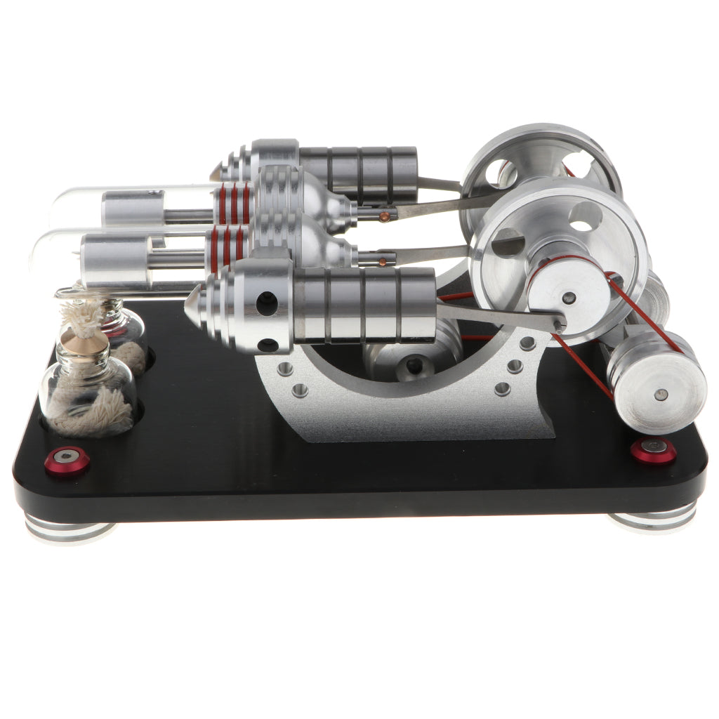 600RPM Double-Cylinder Double-Flywheel Stirling Engine Motor Generator Kits