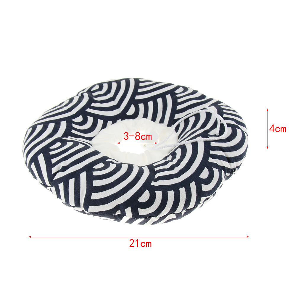 Fabric Pet Elizabethan Collar Cone Collar for Cat Dog  Black White S