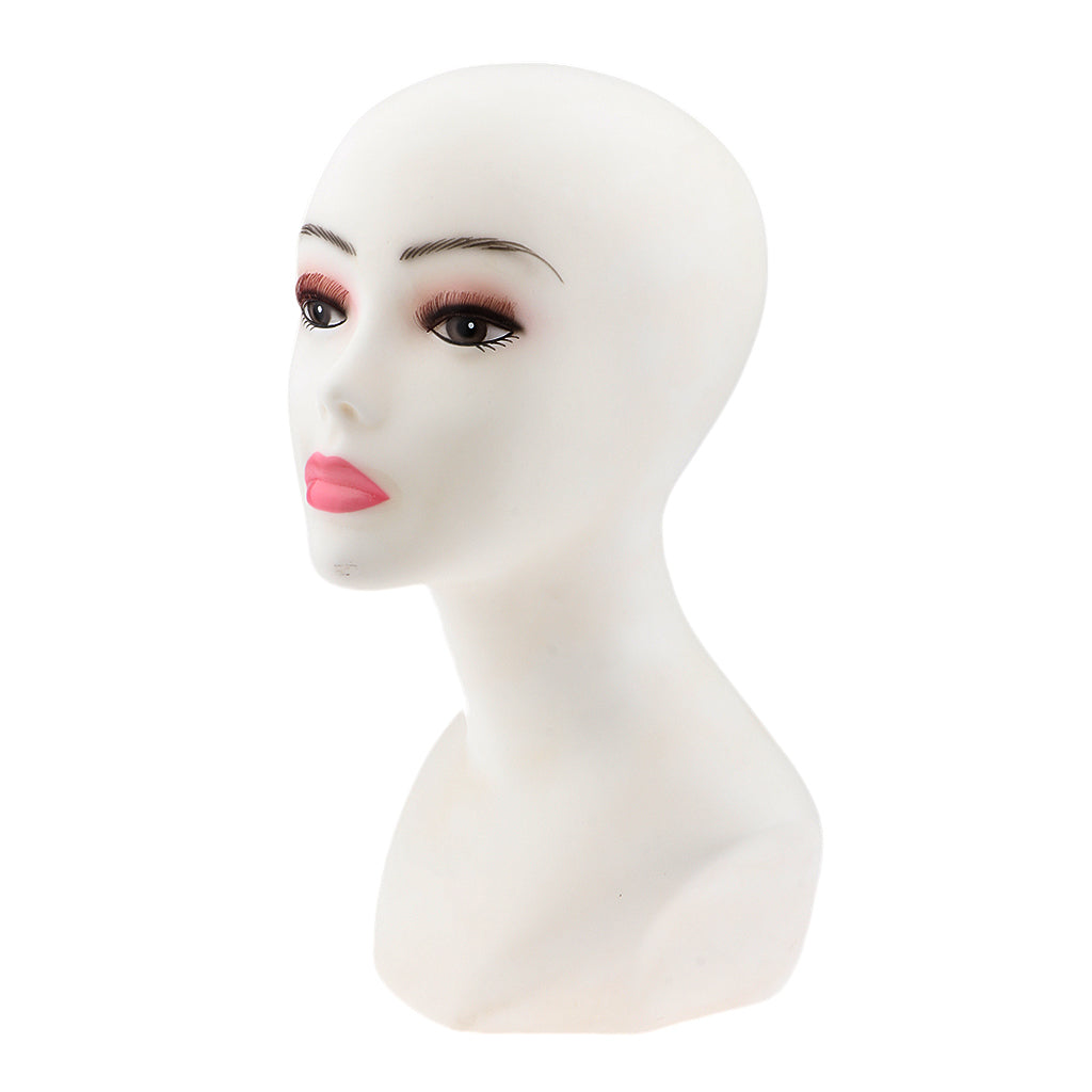 PVC Manikin Head Realistic Mannequin Head Wig Stand for Wigs Hat Display White