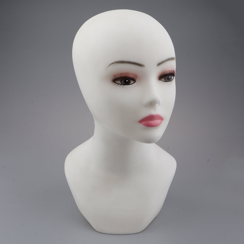 PVC Manikin Head Realistic Mannequin Head Wig Stand for Wigs Hat Display White