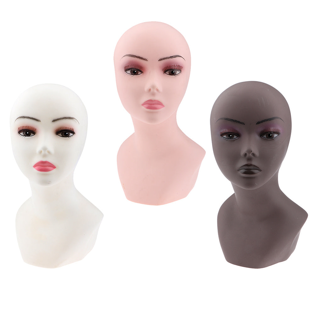 PVC Manikin Head Realistic Mannequin Head Wig Stand for Wigs Hat Display White