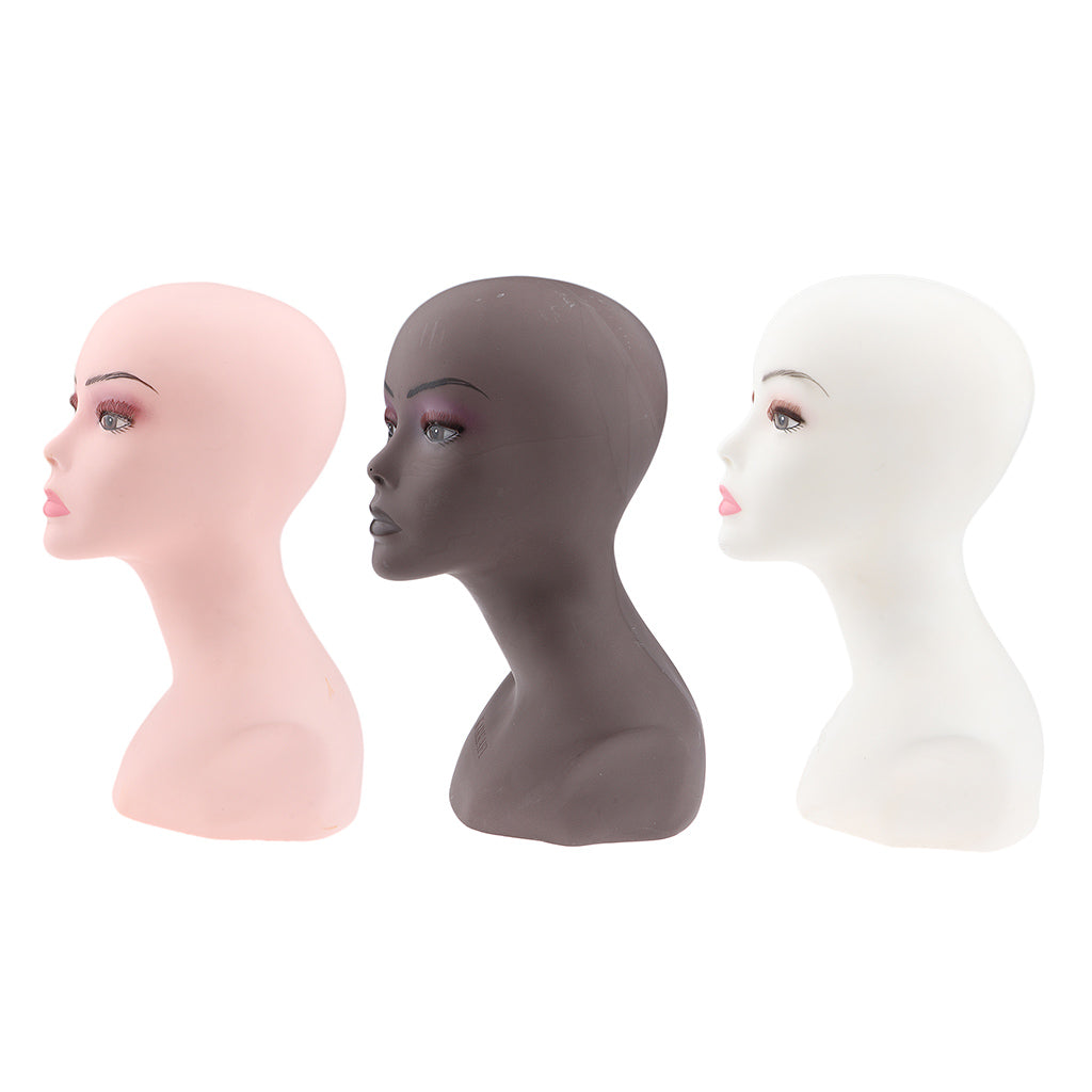 PVC Manikin Head Realistic Mannequin Head Wig Stand for Wigs Hat Display White