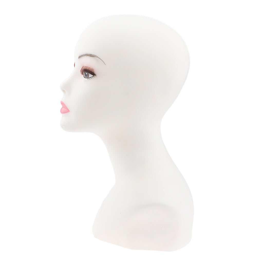 PVC Manikin Head Realistic Mannequin Head Wig Stand for Wigs Hat Display White