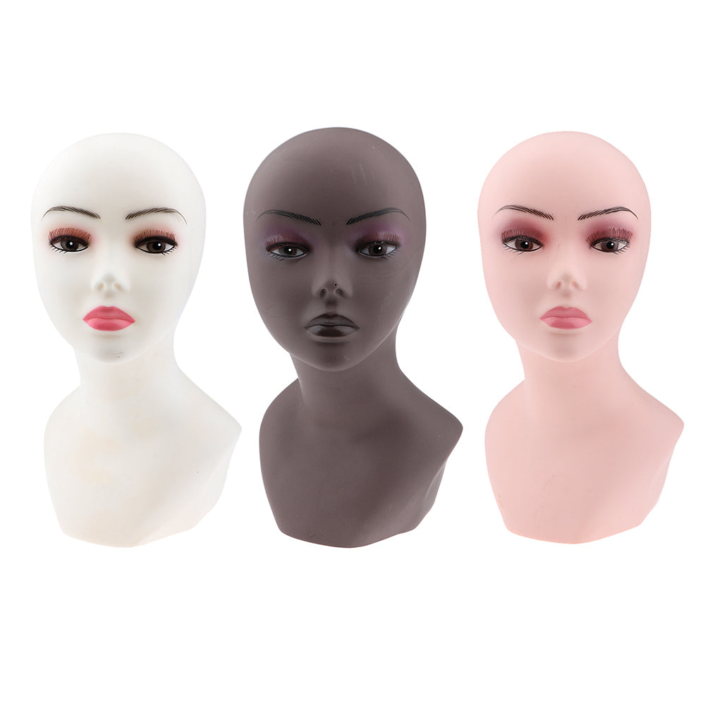 PVC Manikin Head Realistic Mannequin Head Wig Stand for Wigs Hat Display White