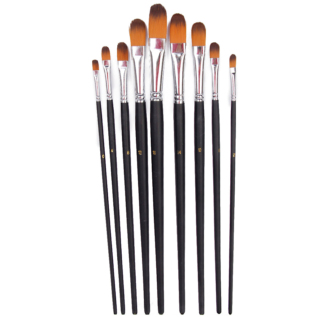 9 pieces acrylic oil watercolors painting brushes set