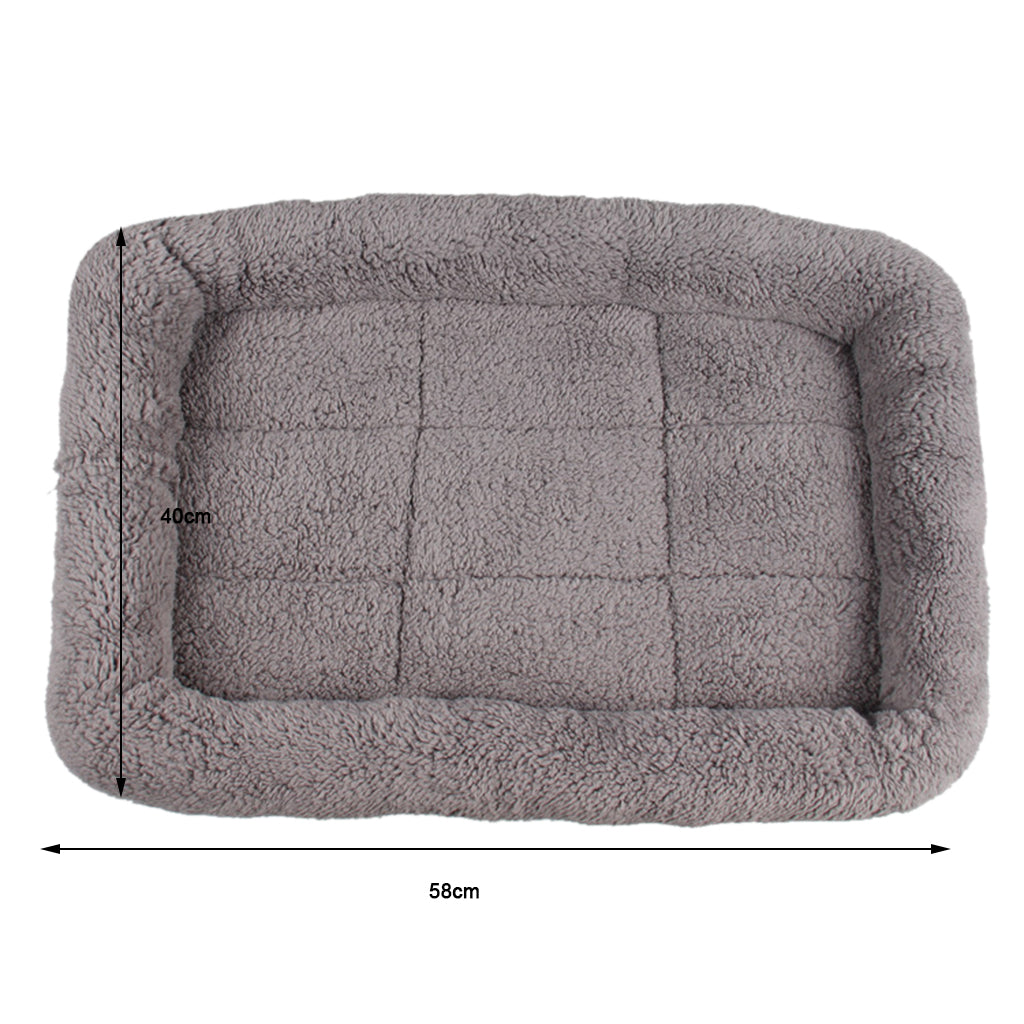 Super Soft Washable Pet Cat Dog Cushion Sleeper Mat Warm House Pad M Grey