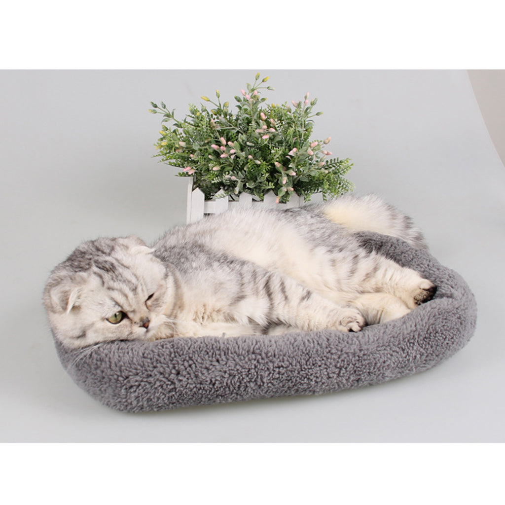 Super Soft Washable Pet Cat Dog Cushion Sleeper Mat Warm House Pad M Grey