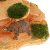 Resin Moss Rock Ornament with Moss and Cute Turtle for Aquarium Fish Tank Home Garden Bonsai Decoration