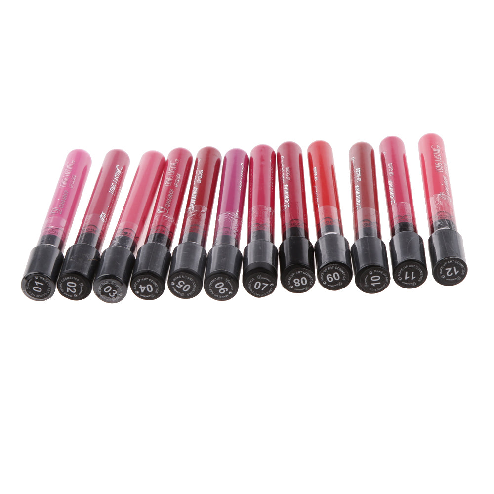 12pcs/Set Long Lasting Waterproof Lip Liquid Matte Lipstick Lip Gloss Makeup