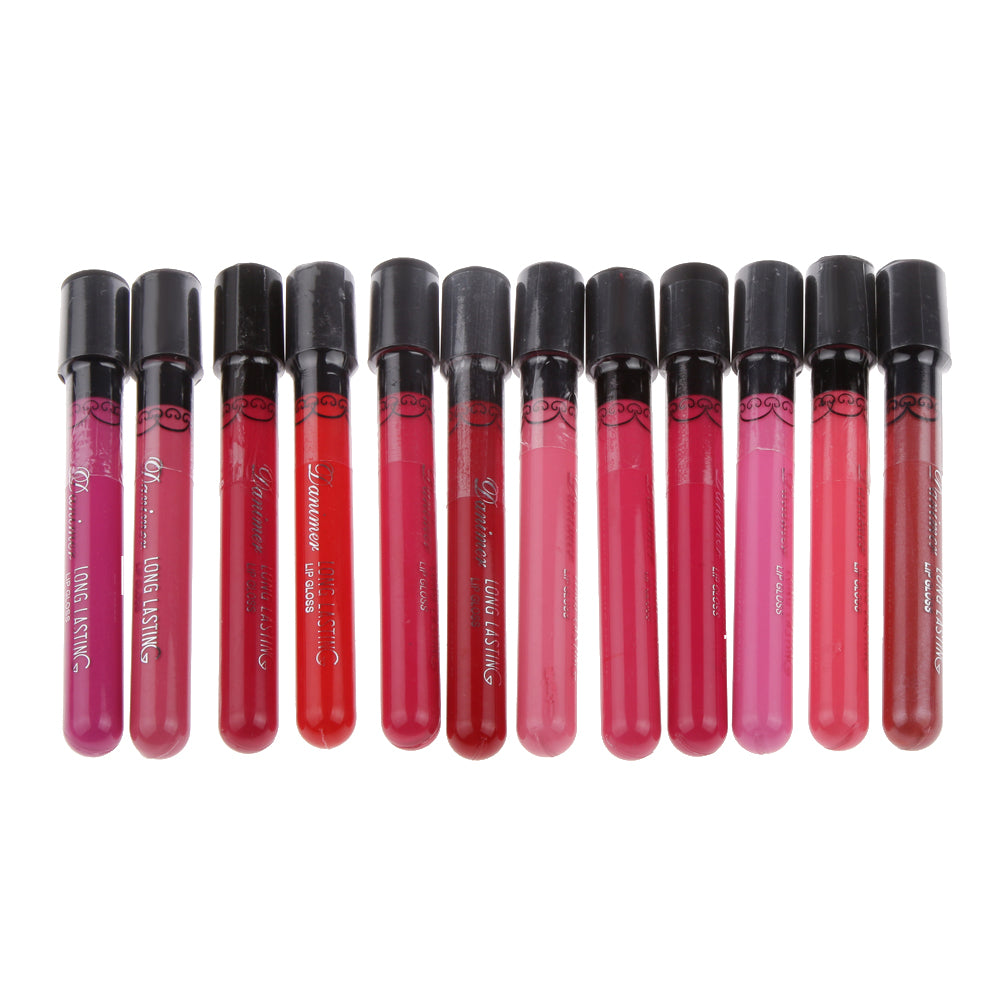 12pcs/Set Long Lasting Waterproof Lip Liquid Matte Lipstick Lip Gloss Makeup