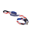 Flag Pet Dog Rope Training Leash Lead Strap Adjustable Traction Collar M