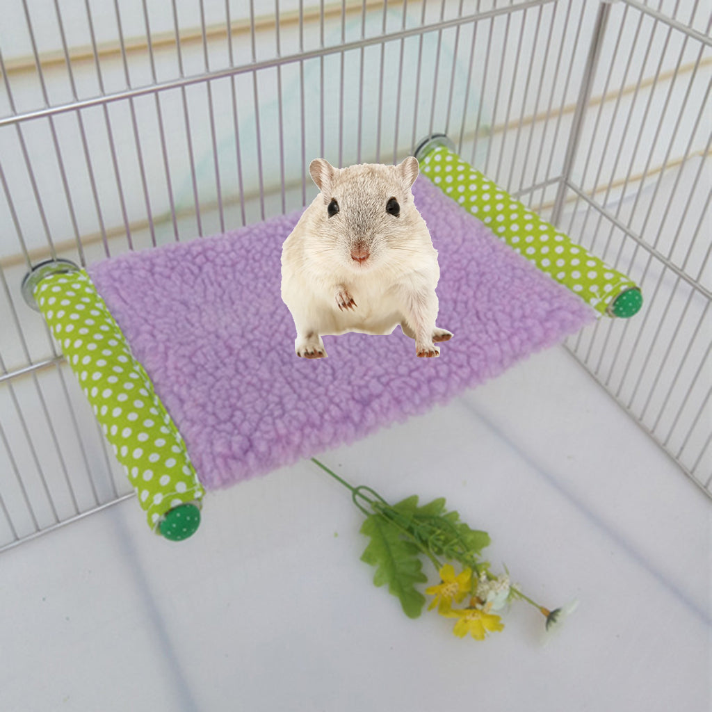 Soft Squirrel Hammock Hamster Nest Bed Kitty Sleeping Pad Bed Mat Cashmere Purple M