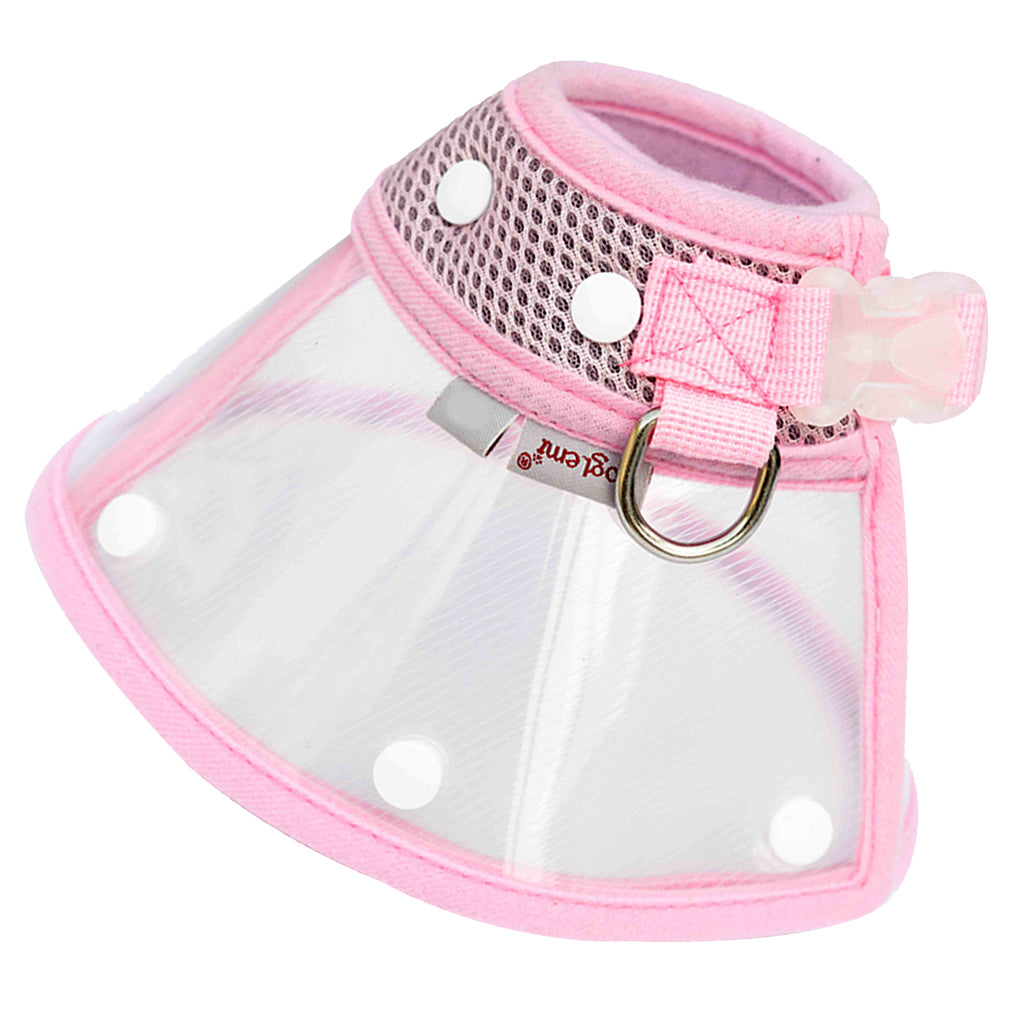 Dog Cat Elizabethan Medical Wound Cure Cone Pet Anti-bite Collar Pink  L