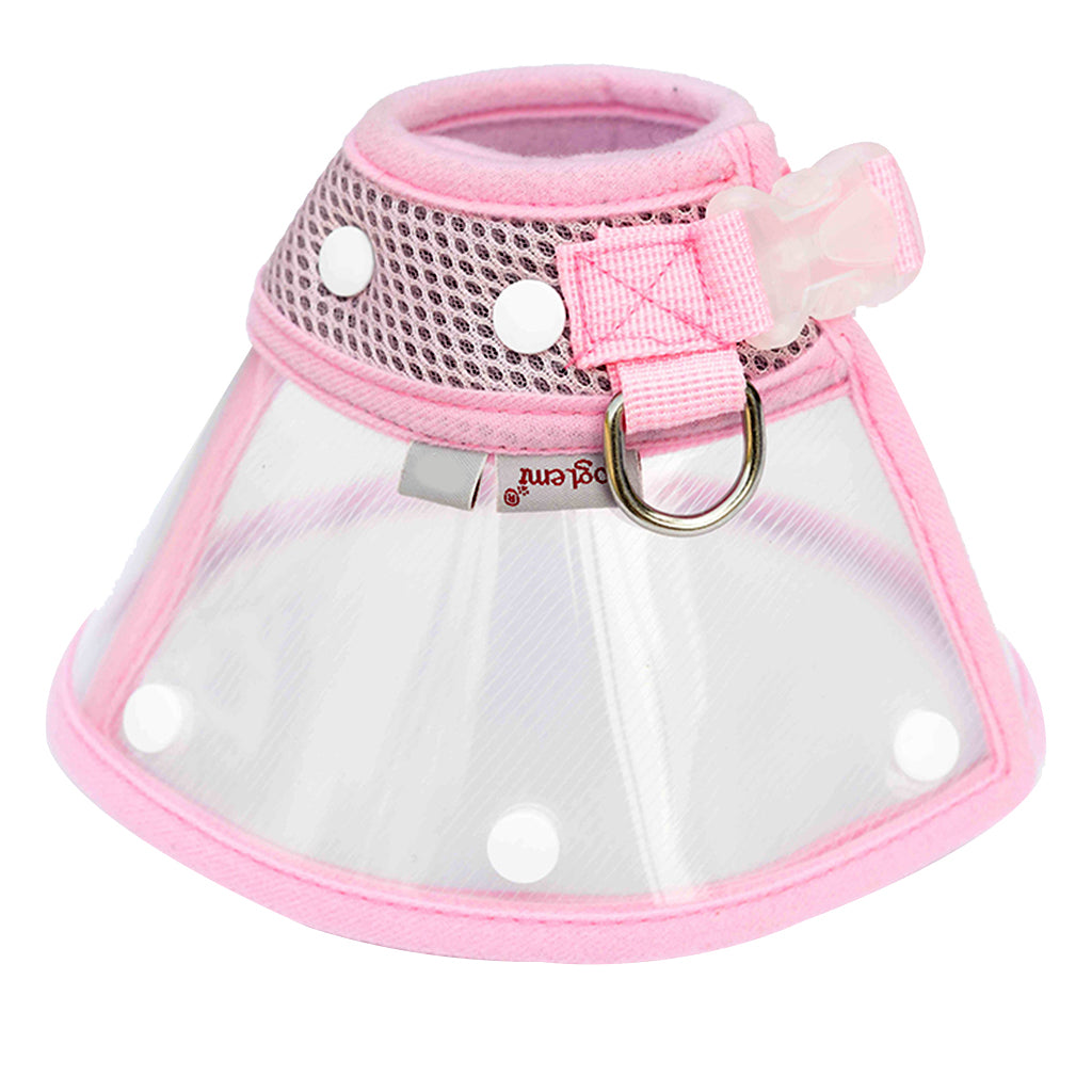 Dog Cat Elizabethan Medical Wound Cure Cone Pet Anti-bite Collar Pink  L