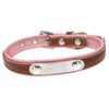 Adjustable PU Leather Pet Dog Cat Collar Neck Strap XXL Brown+Pink