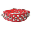 Adjustable PU Leather Rivet Pet Collar Puppy Dog Collar Neck Strap Red_XXL