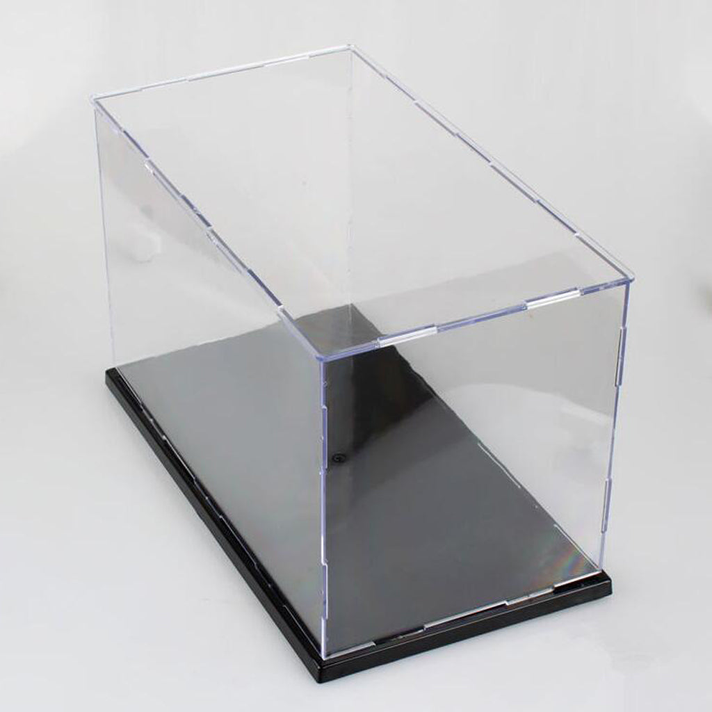 Acrylic Model Doll Display Case Showcase Dustproof Box for Diecast Car Black