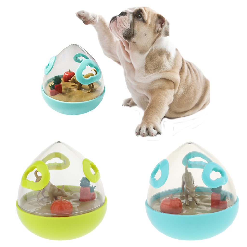 Pet Dog and Cat Toy Kitten Puppy Play Leakage Food Ball Blue