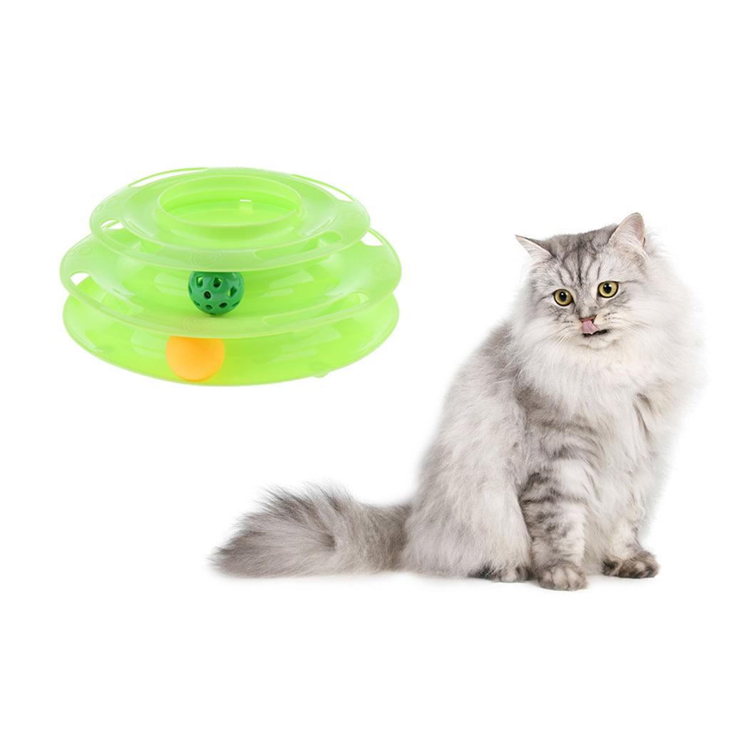 Interactive Pet Game Bell Toy Entertainment Turntable Amusement Plate green