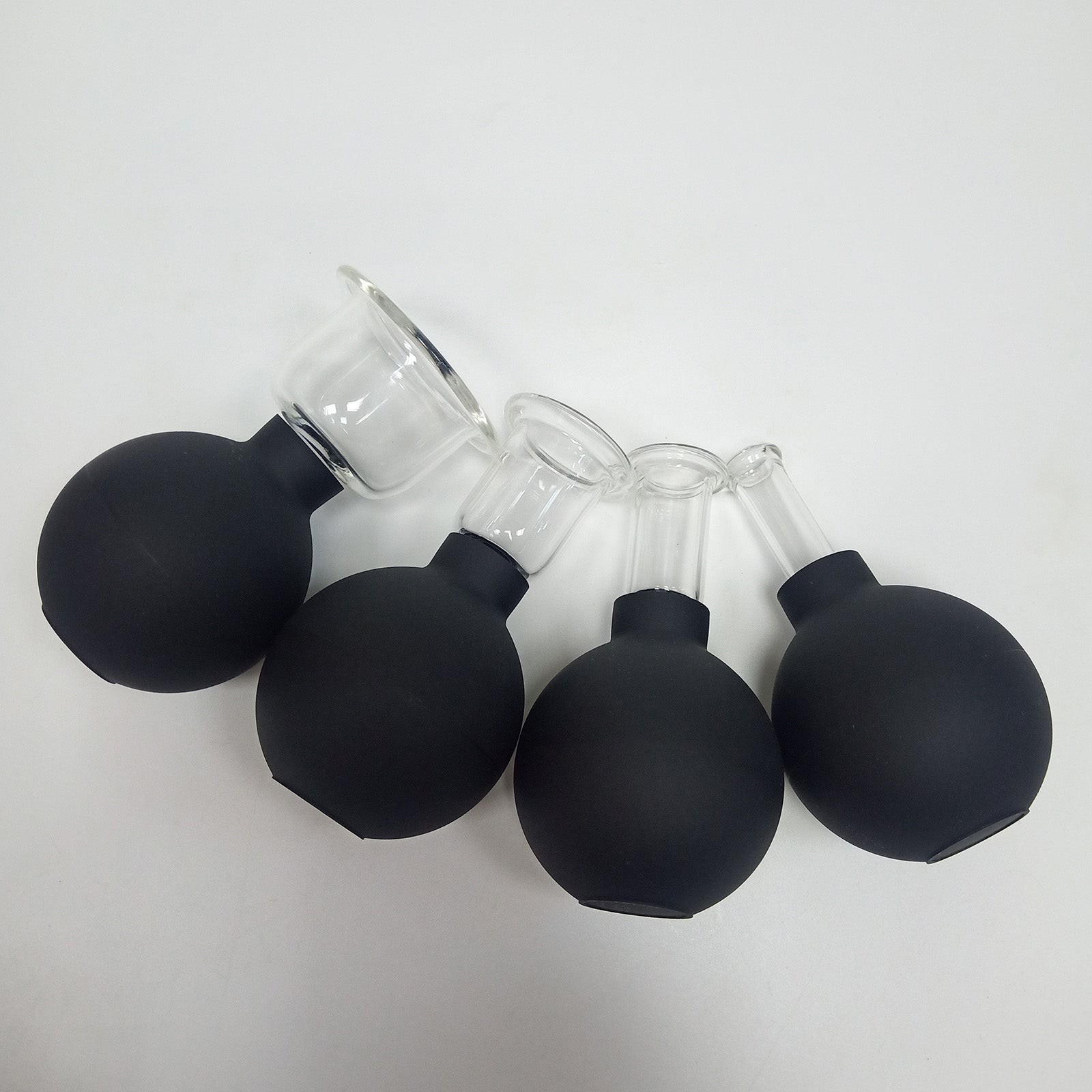 4Pcs Facial Cupping Therapy Massage Vacuum Suction Glass Cups Black