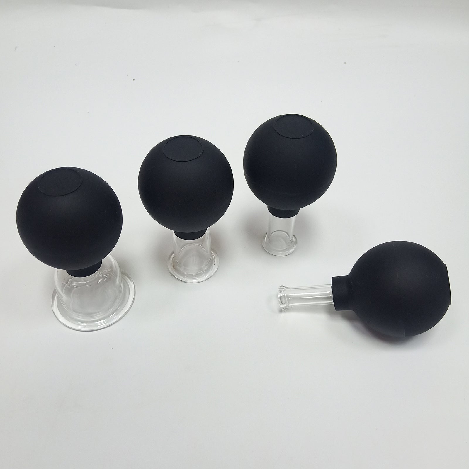 4Pcs Facial Cupping Therapy Massage Vacuum Suction Glass Cups Black