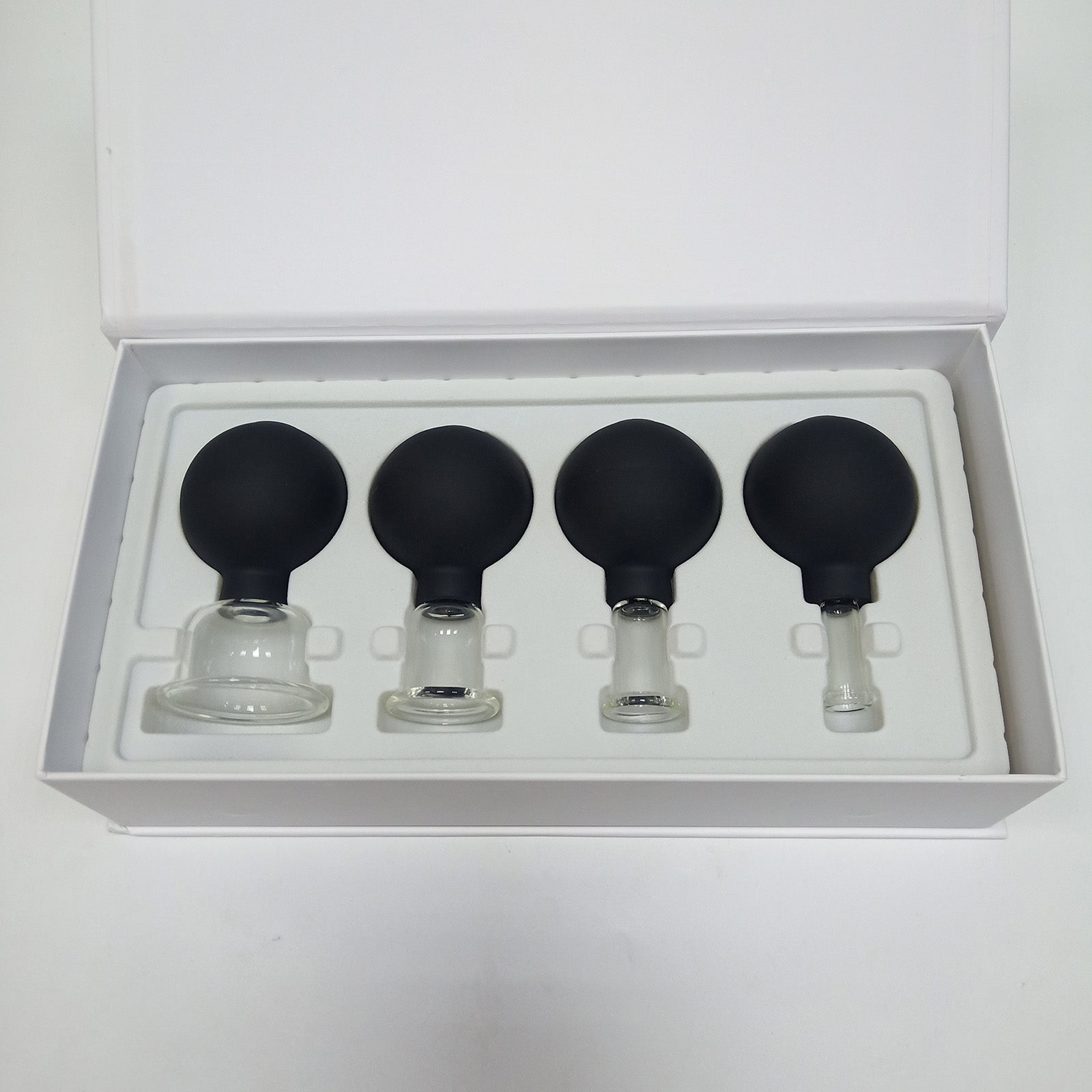 4Pcs Facial Cupping Therapy Massage Vacuum Suction Glass Cups Black