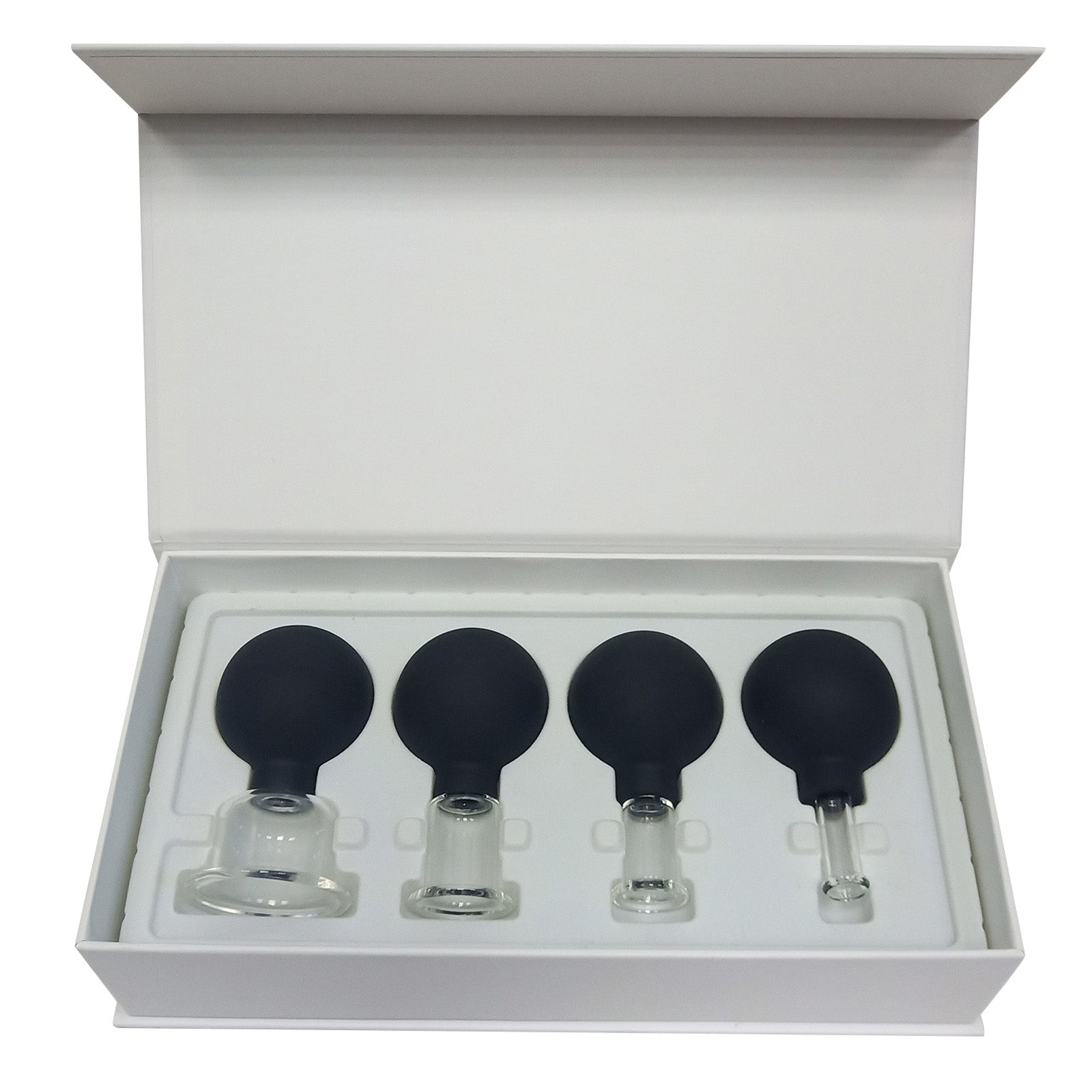 4Pcs Facial Cupping Therapy Massage Vacuum Suction Glass Cups Black