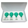 4Pcs Facial Cupping Therapy Massage Vacuum Suction Glass Cups Green