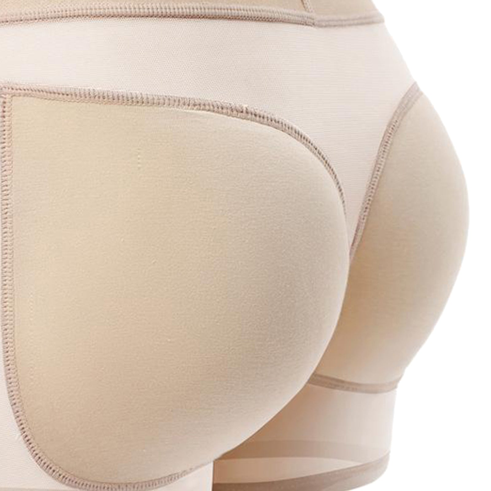 Women Padded Bum Pants Butt Lifter Panty Body Enhancer Underwear Beige M