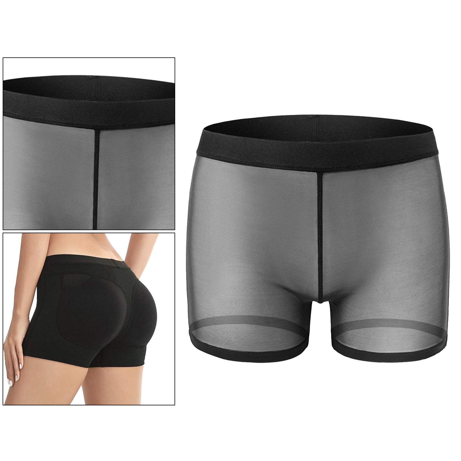 Women Padded Bum Pants Butt Lifter Panty Body Enhancer Underwear Black XXXL