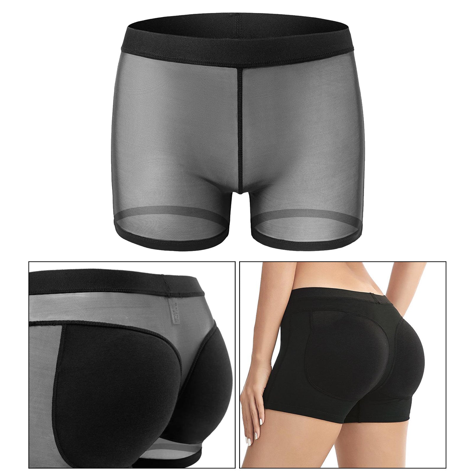 Women Padded Bum Pants Butt Lifter Panty Body Enhancer Underwear Black XXXL