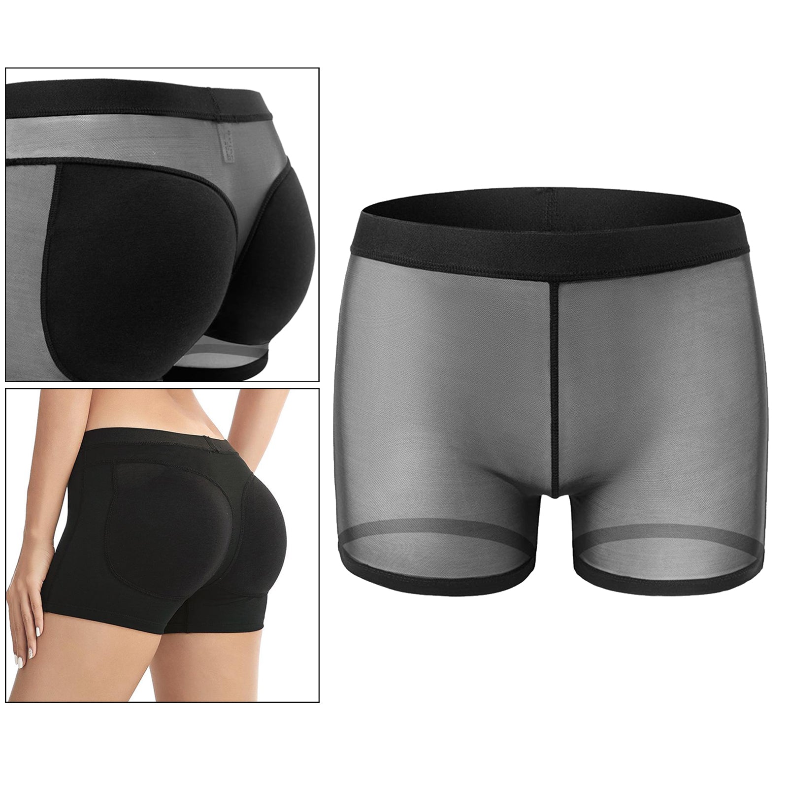 Women Padded Bum Pants Butt Lifter Panty Body Enhancer Underwear Black XXL