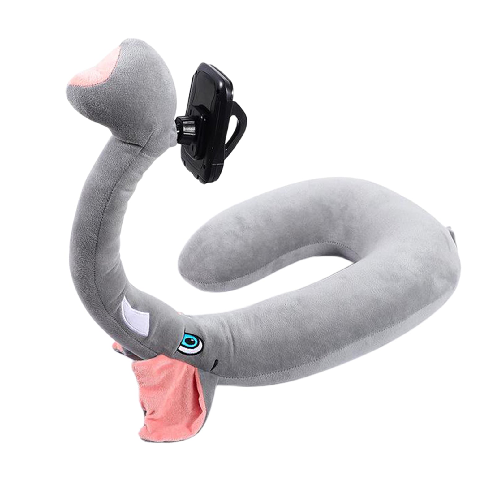 Flexible U Shaped Neck Pillow Mobile Phone Holder Bracket Support Elephant